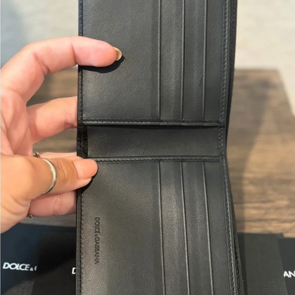 Dolce & Gabbana Black Leather Bifold NEW